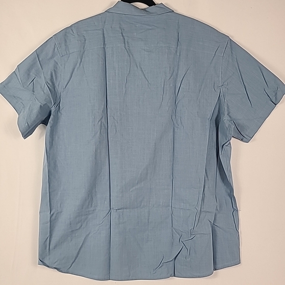 Men Luxury Collection Design In Italy Blue Short Sleeve Button Down Shirt Sz 3XL - Picture 6 of 7